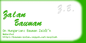 zalan bauman business card